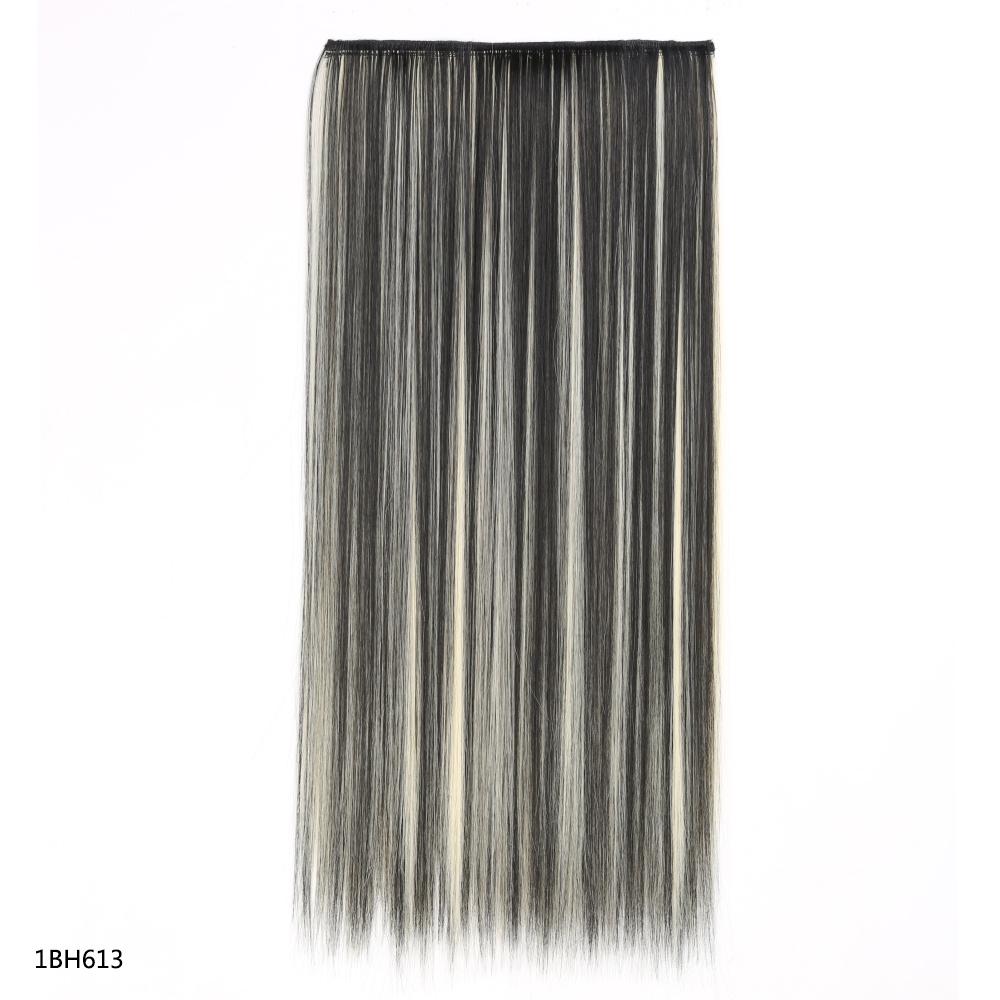 Synthetic Hair Extension Clip Ins One Piece With 5clips Long Straight Hair Brown Blonde Color For Women Daily Use