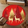 1pc Christmas, deer Round Chair mat Area Rug - Non-Slip, Floor Mat for Office, Bedroom, and Indoor Decor c1125374