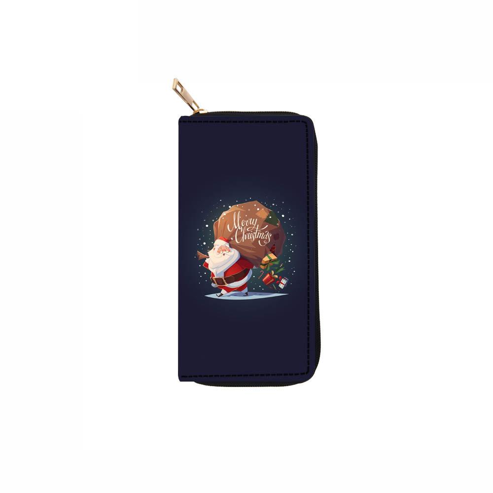 Schneemann Weihnachtsmann Langes Reißverschluss-Portemonnaie, Clutch-Portemonnaie