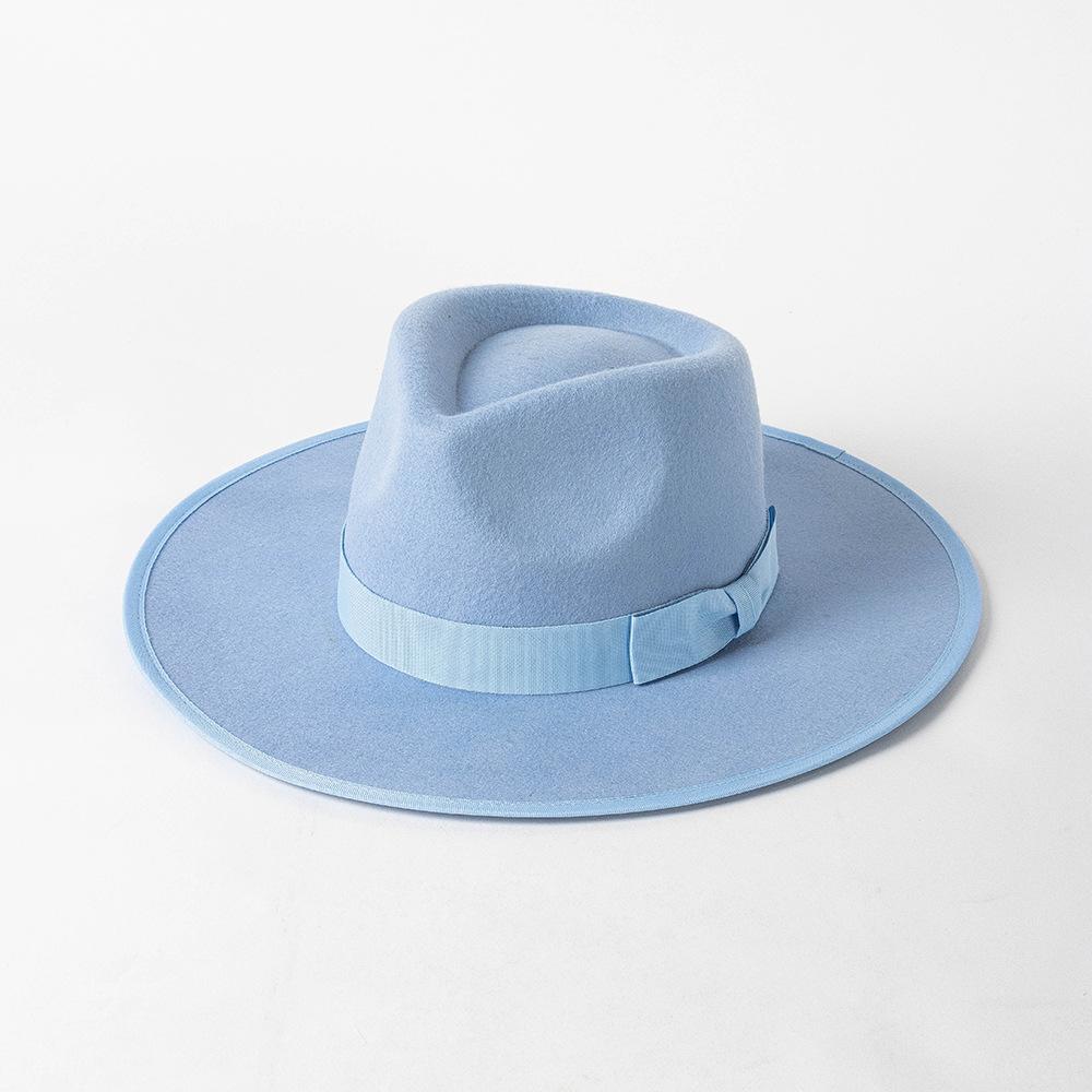 

Luxury Designer Brand Fedora Hat For Women Panama Hat Jazz Church Hats Ladies Eelegant Winter Wool Hats Pink Hat Wedding Hat небо синє кольору
