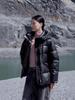 High-Polish Black Gold Down Jacket - Women's Short Outdoor Luxury Series with 90 White Duck Down