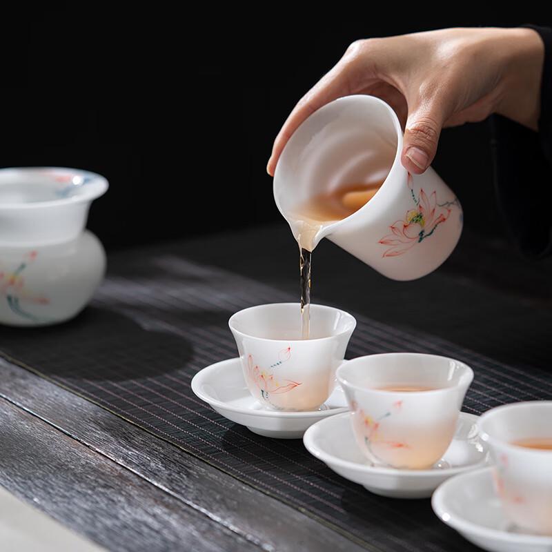 He Yu Xi Yu Xi He Hand-painted Ice Jade Porcelain Tea Set