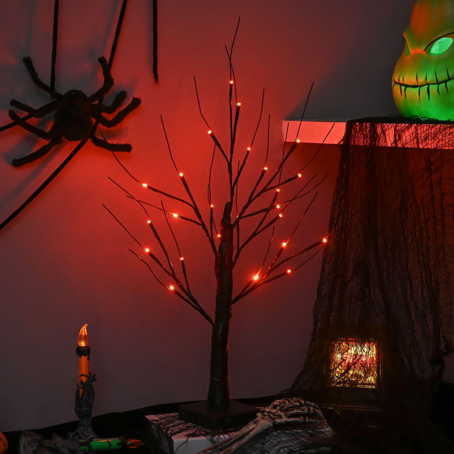

Halloween LED Tree Lights: Purple & Orange Ghost Decorations, 2025 Festival Atmosphere. Max 4.5V 0.6W
