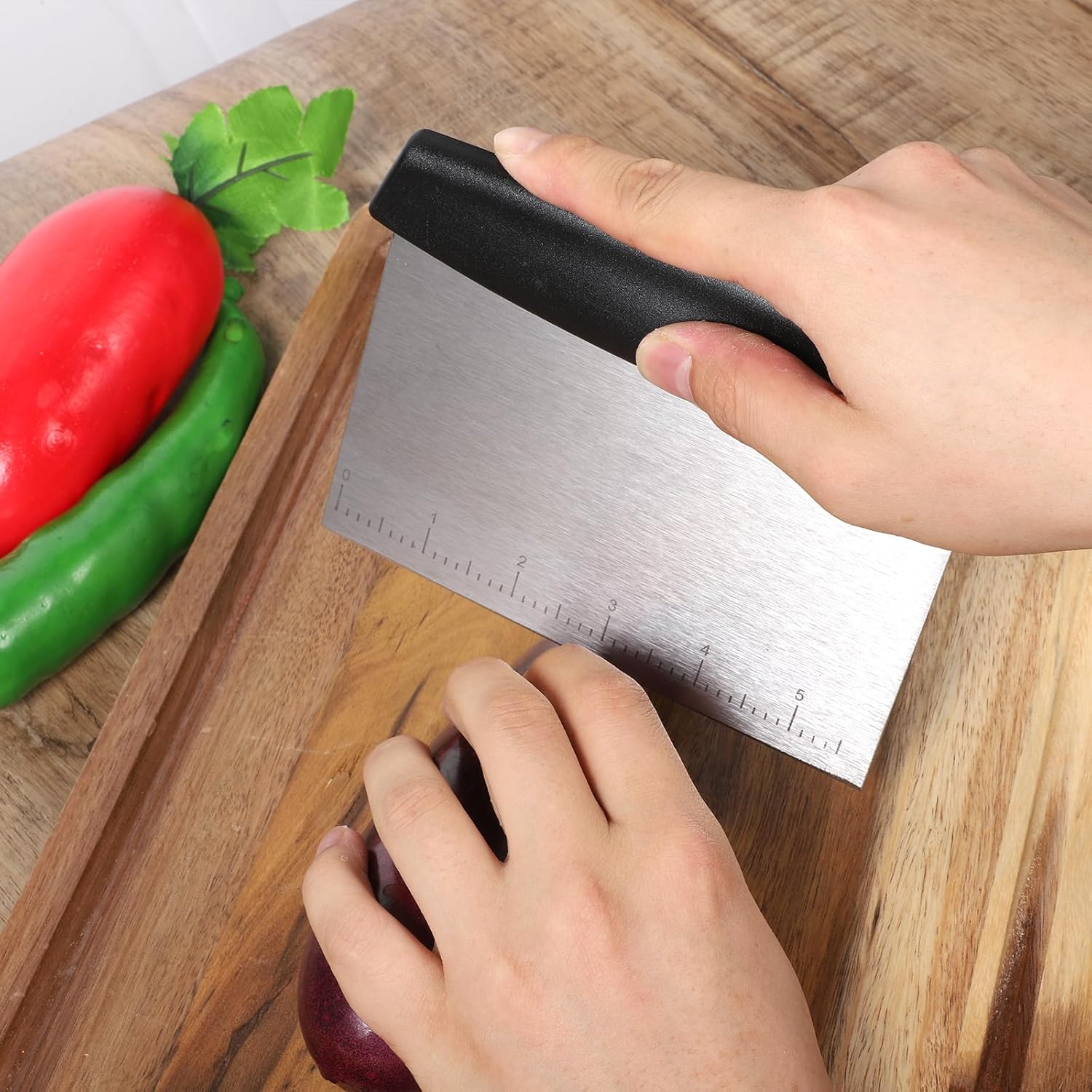 Griddle Scrapers for Flat Tops,Bench Scraper Stainless Steel Dough Scraper with Scale Pizza and Dough Cutter Kitchen Scrapers Tool for