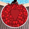 Love Heart Round Beach Towel, Microfiber Sand Resistant Beach Blanket, Soft Absorbent Quick Dry Portable Pool Towel Picnic Mat