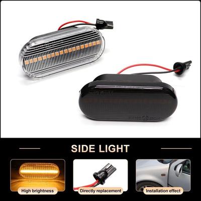 2 unidades de luces Led dinámicas de giro, lámpara de luz de indicador lateral para VW Volkswagen Bora Golf 3/4 Passat 3B Polo 6N Sharan Vento T5 SEAT Ibiza