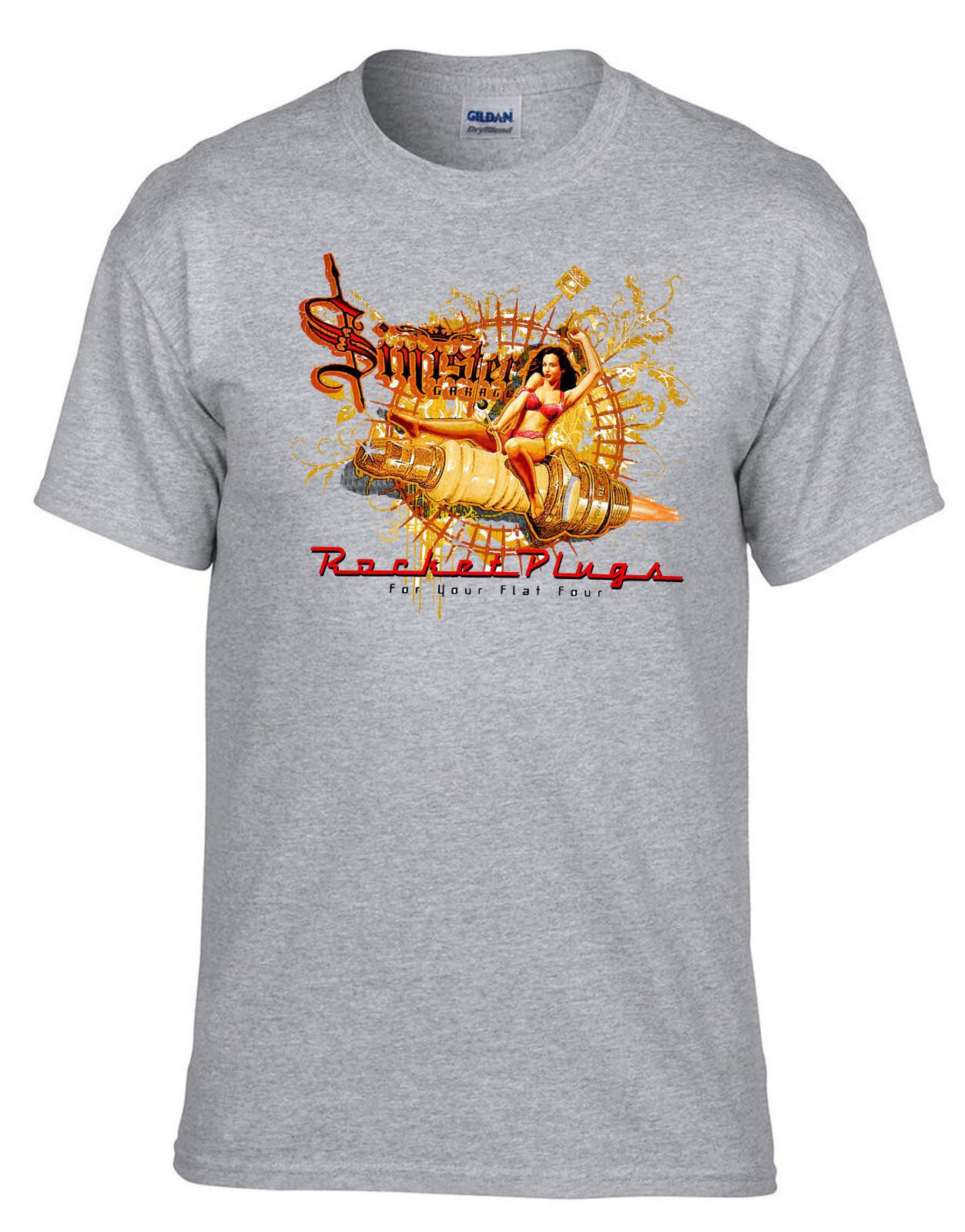 26 Vintage Rockabilly Pin Up 50s Retro Rocket HotRod Garage Grey T-Shirt -299_Grey- Unisex T-Shirt L