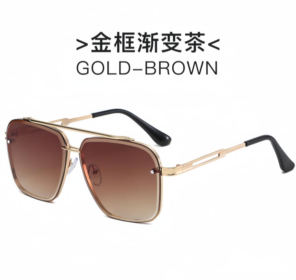 

Exquisite Square Large Frame Frameless Daily Versatile Neutral Outdoor Travel Driving Anti UV Sunscreen Pilot Sunglasses UV400