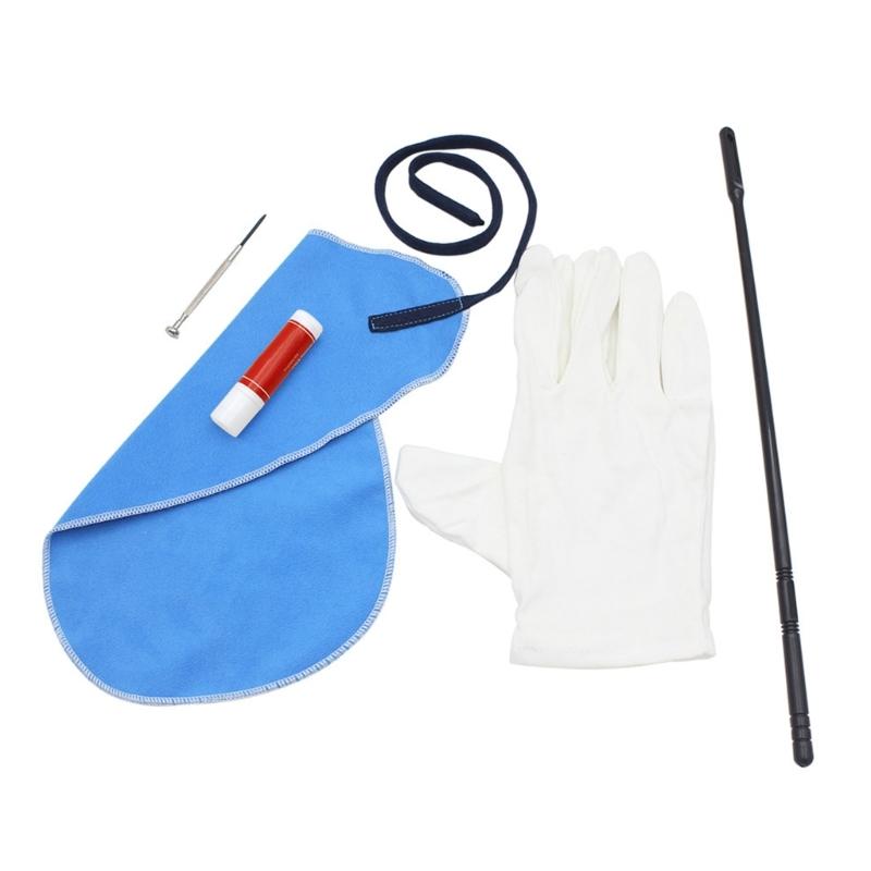 Flute Care Cleaner Kits with Cork Grease, Cleaning Cloth, Rod, Screwdriver and Gloves for Base Maintenance Easy To Use