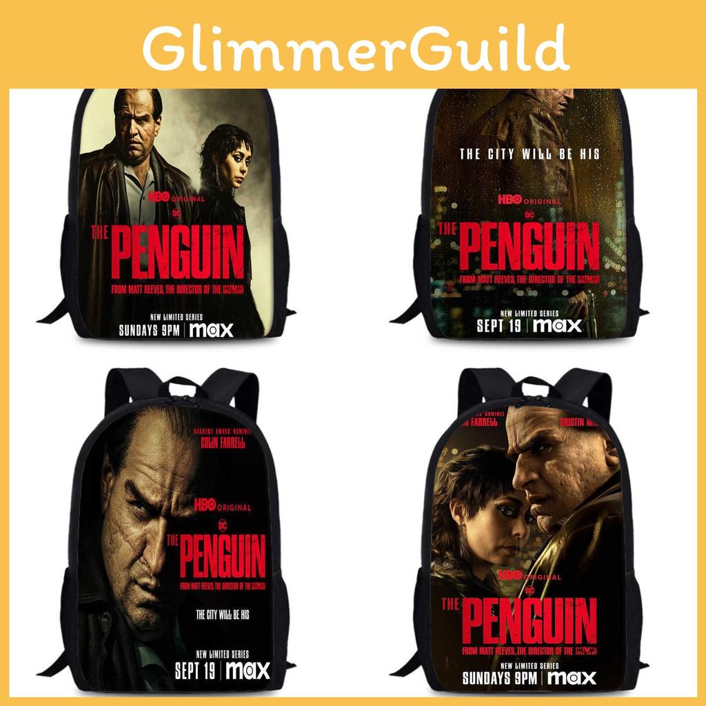 The Backpack Penguin Oxford Fabric School Bag Breathable Cushioned Kids Straps