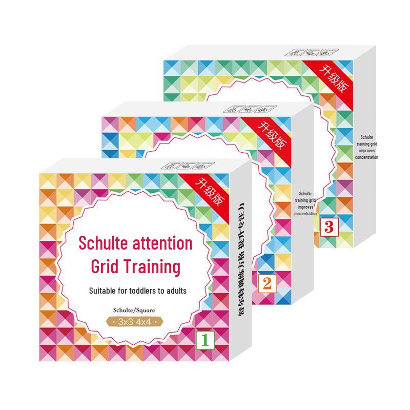 Shulte-rutenett øvelseskort: Konsentrasjonstrening for barn i alderen 3-8 år, Forbedre oppmerksomhetsspennet, Pedagogisk leketøy