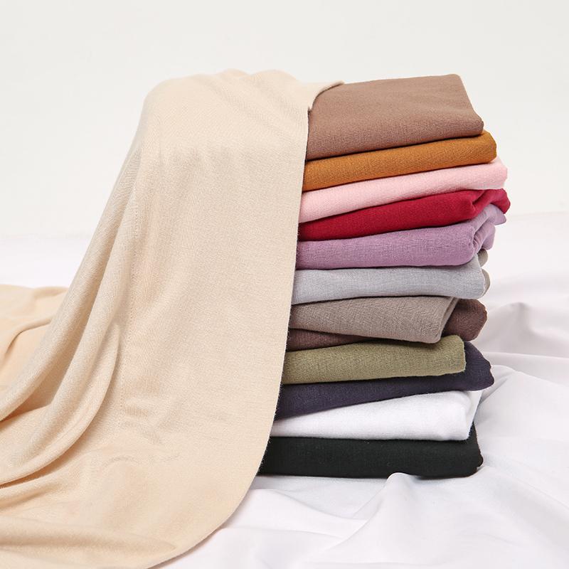 Plain Triangle Scarf Solid Modal Jersey Hijab Elasticity Muslim Shawls Scarf Shawls Soft Cotton Islam Wraps Headscarf