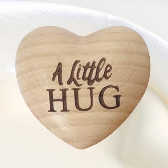 Coração de madeira bolso abraço token amor lembrete portátil lembrança mini coração amor