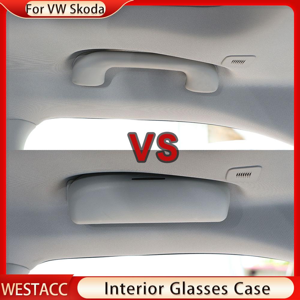 Étui à lunettes de voiture en ABS, support de lunettes de soleil pour VW Touareg 2018, boîte de rangement pour lunettes de soleil Skoda Karoq Kodiaq