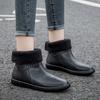 Short Tube Fashion Waterproof Shoes Women's Rubber Shoes Kitchen Work Rain Shoes Rain Boots Non-slip Cover Shoes Students Korean Version Outside Wear