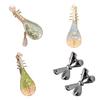 2Pcs Pipa Shape Hair Clips Chinese Style Floral Pattern Faux Pearls Decor Hairpins Festival Cosplay Hair Accessories
