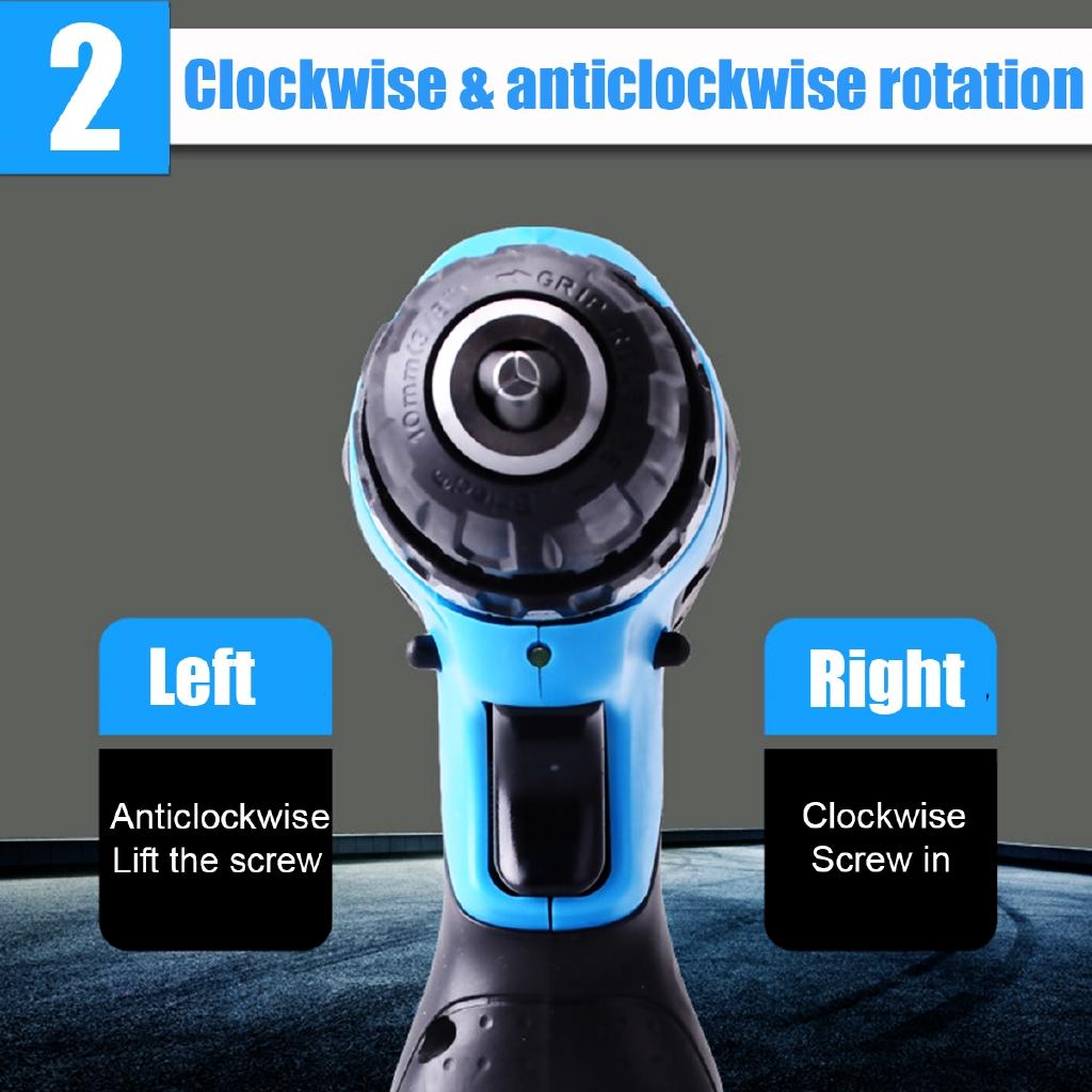 42V Cordless Rechargeable 7500mAh Battery Electric Drill Impact Wrench 2 Speed Screwdriver