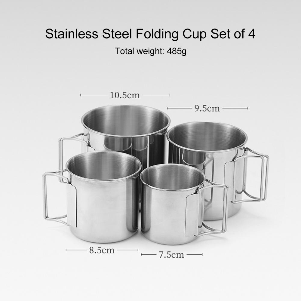 Camping Becher Edelstahl Kaffeetasse Tourist Geschirr Picknick Utensilien Outdoor Küche Ausrüstung Kochen Set Kochgeschirr Wandern