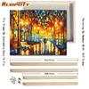 RUOPOTY Abstrakt by DIY-maleri etter tall Landsacpe-bilde Lerretsmaling Håndmalt for hjemmeinnredning 40x50 cm med gjør-det-selv-ramme