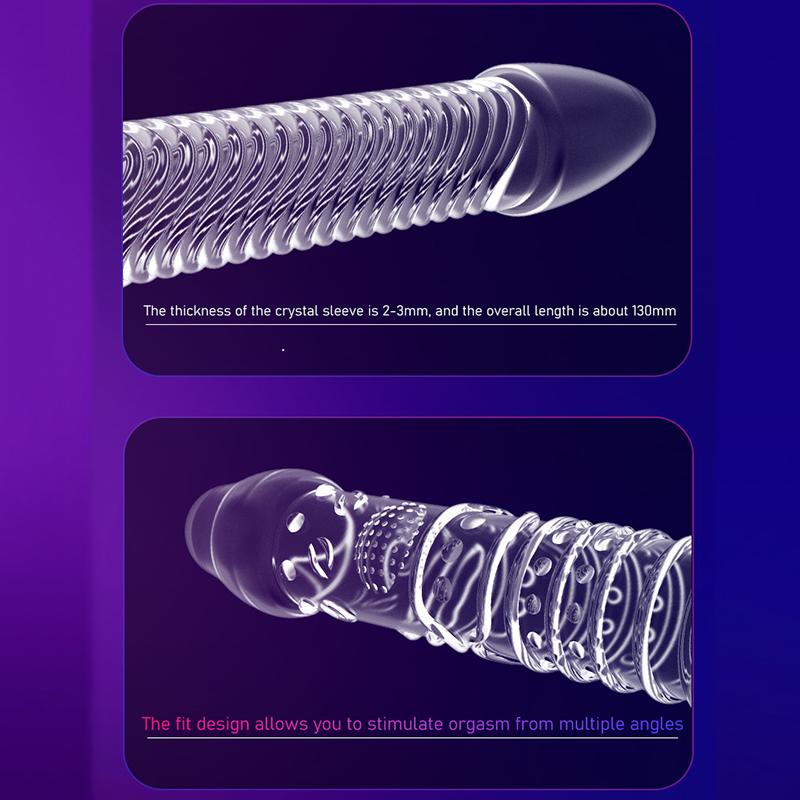 MELEON Wiederverwendbare Kondome für den Penis, Penisverlängerung, Ärmel, Spermasperre, Penisring, Dildo-Abdeckung, Sexspielzeug für Männer, Verzögerung der Ejakulation