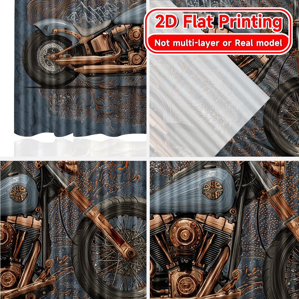 2D Flat Printing  2pcs Copper Cruiser Modern Window Curtain Versatile Fabric Curtains Decorations Outdoor for Bedroom   Living