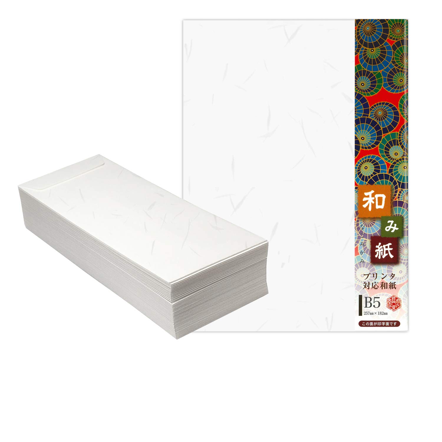 

Nagatoya Shoten Nagomigami Japanese Tairei Long 4 Envelopes OA Washi B5 Size Paper, (Grand Ceremony) Design, (50 Envelopes), Paper, (100 Envelopes),