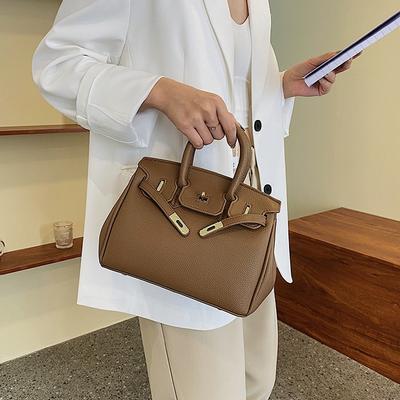 Women'S Bag High Quality Silk Scarf Lychee Pattern Platinum Bag Portable Shoulder Messenger Bag