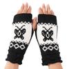 Butterfly Short Warm Gloves Cute Autumn and Winter Fashion New Style  Fingerless Woolen Knitted Sleeves for Women  False Sleeves