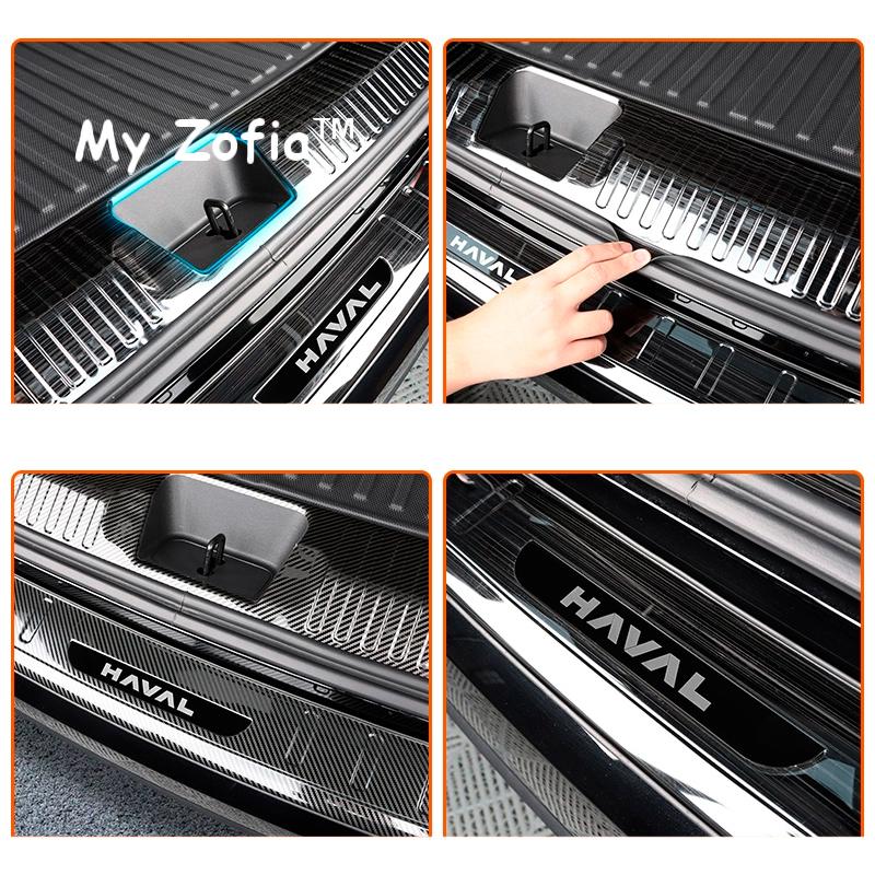 For GWM HAVAL H7 2025 2026 Car Rear trunk guard plate protective Stainless steel panel threshold strip Decorative Accessories