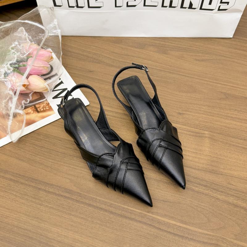 Quack Good To Wear Bag Head Sandals Women's Thin Heel Summer New Cm Small Heel Pointed Middle Heel Women's Shoes