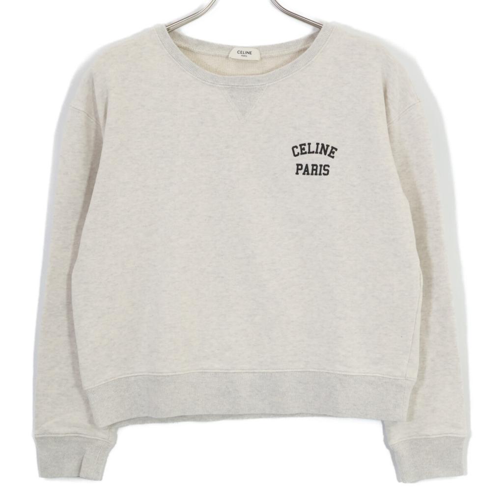 Celine [Excellent Condition/Domestically Authorized] 2Y31F765N Eddie Era Logo Print Loose Sweatshirt/ Tops S IvoryUsed