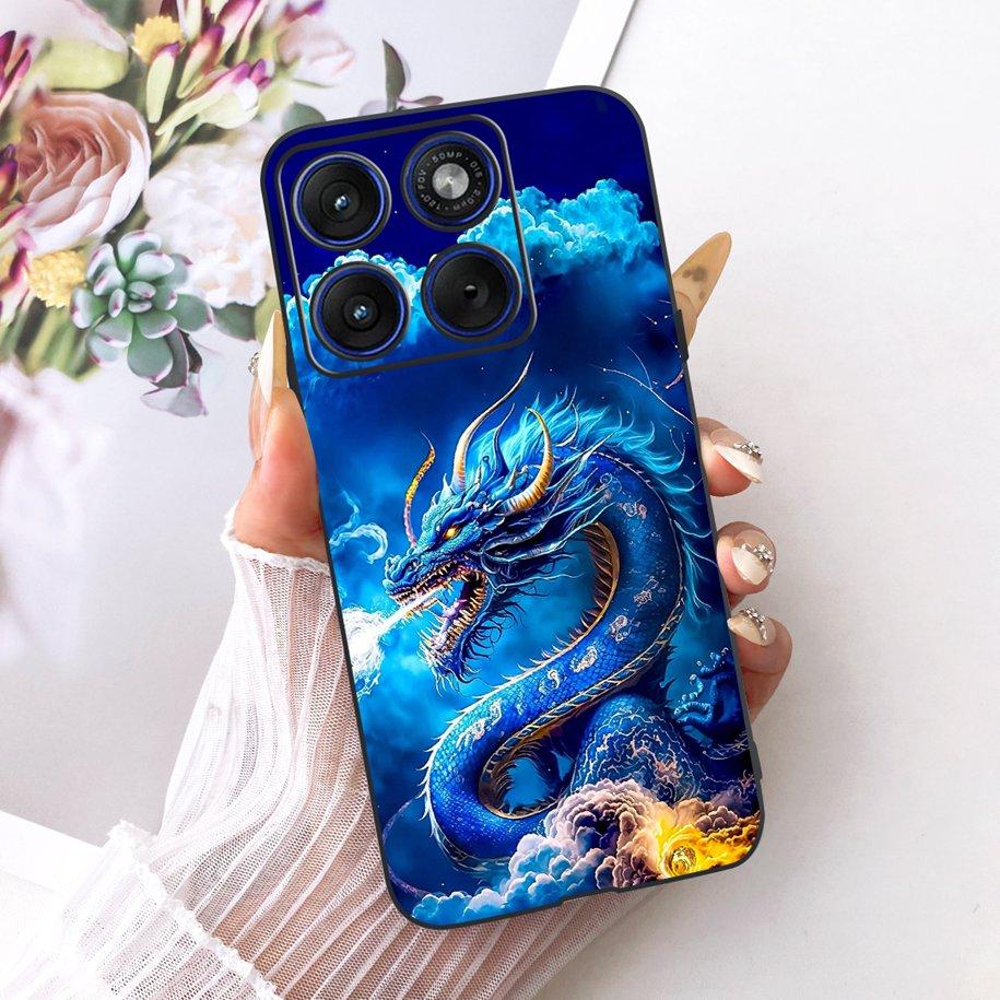 6.7" For Motorola Edge 70 Phone Case Luxury Dragon Cartoon Cover Soft Black Silicone Shell For Motorola Edge70 Moto X70 Air Etui