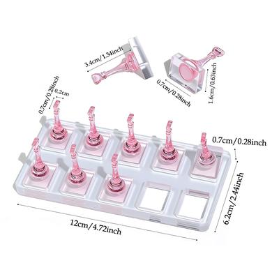 10er-Gitter Nicht-magnetischer Acryl-Nagelständer Ständer für falsche Nägel Halter für Tips Für Katzenaugen-Gel Press-On-Nägel Display-Rack Praktisch