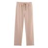 Summer New Product Women's Clothes American Minimalist White Linen Blend Straight-leg High Waist Casual Trousers 9929041
