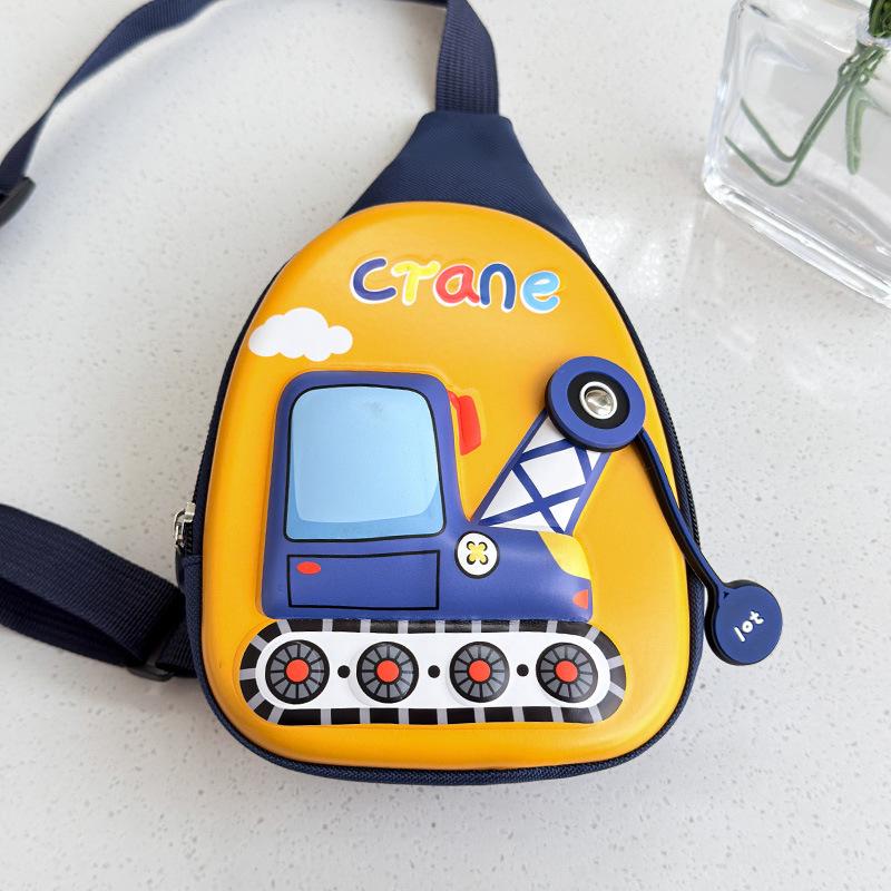 Adorable Cartoon Kid's Waist Bag - Toy Vehicle Crossbody EVA Bag, Korean Fashion Chest Bag