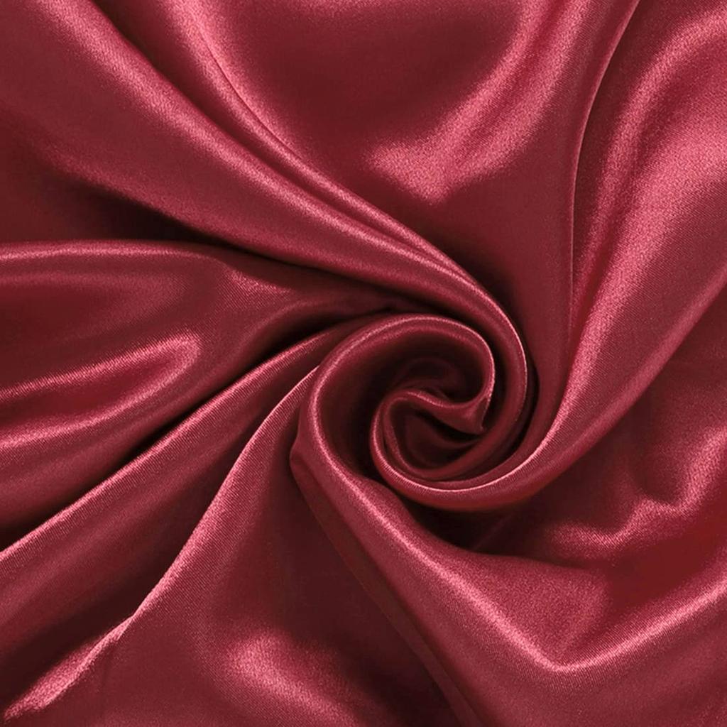 uxcell Pillowcase Satin Weave Envelope Style Cooling Cool to the Touch Pillowcase Set of 2 Pillowcases Plain Odor Resistant Wine Red 50x75cm