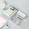 Transparent Acrylic Desktop Storage Organizer with Built-in Dividers and Drawer for Cosmetics and Sundries