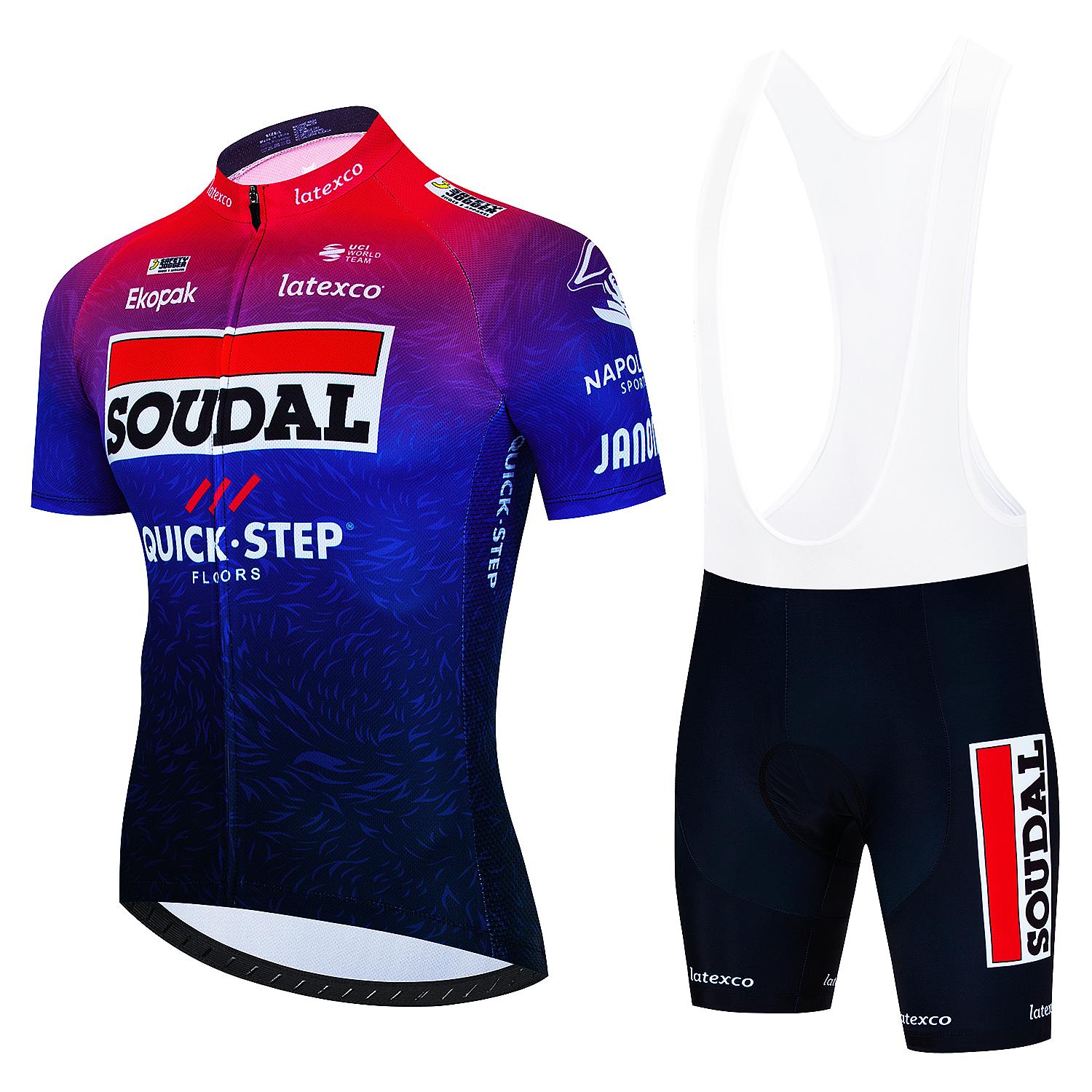 

2026 Soudal Quick Step Cycling Jersey Set Summer Belgium Bicycle Breathable MTB Bike Clothing Maillot Ropa Ciclismo Uniform Suit S