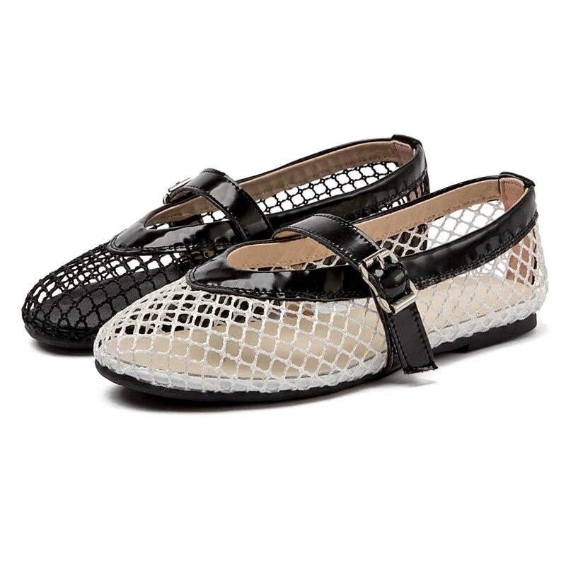 Sandales femme maille plate sandales femme taille maille printemps été chaussures femmes