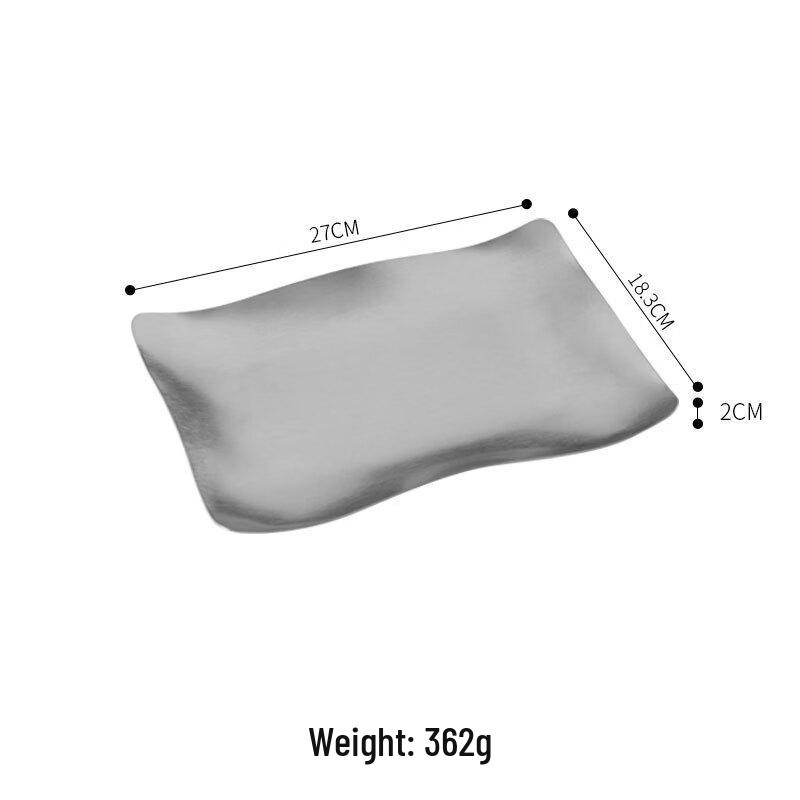 ZISIZ Stainless Steel Wave Divided Serving Plate