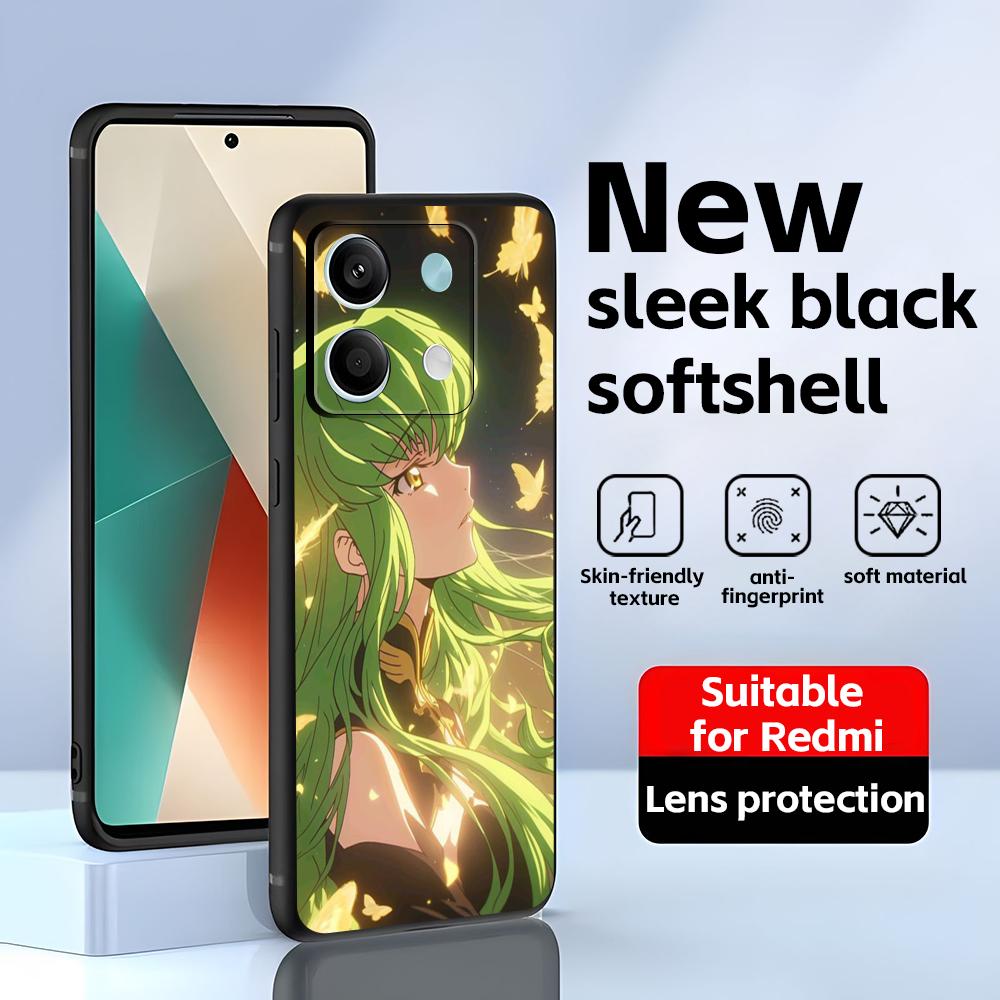 Cool Code Geass Anime  Phone Case For Redmi Note 14 13 12 11 Pro Plus S 5G 14C A3 Soft Black Phone Cover