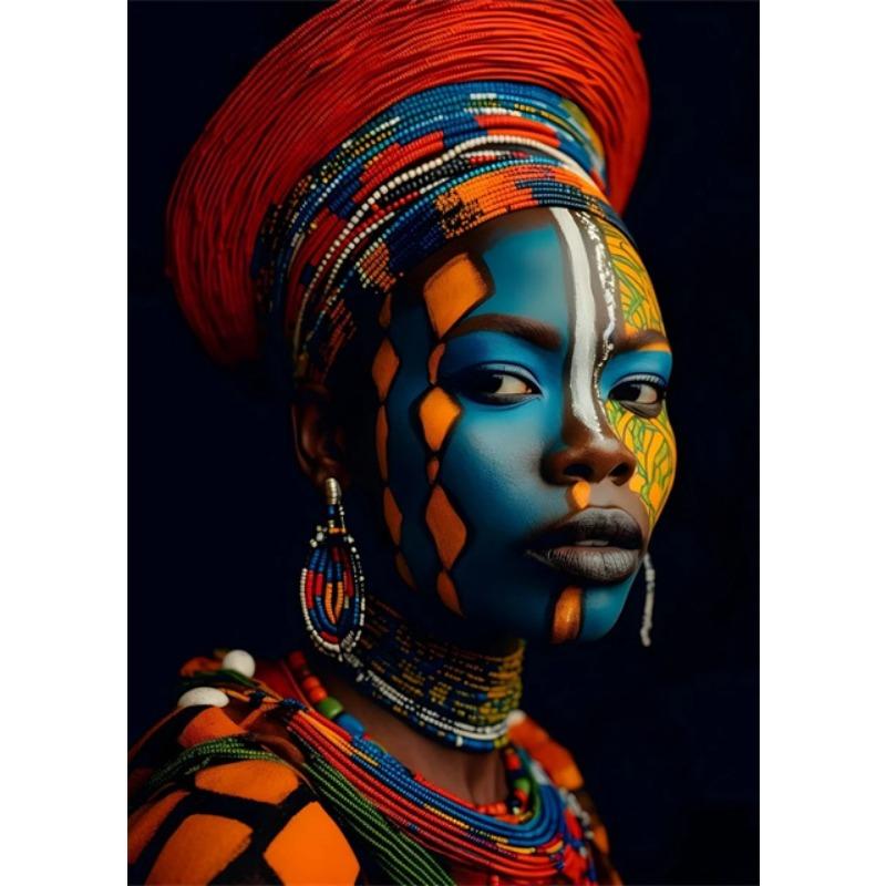 African Queen Abstract Art Canvas Painting Posters and Prints African Woman Portrait Pictures Wall Art Mural for Home Decoration