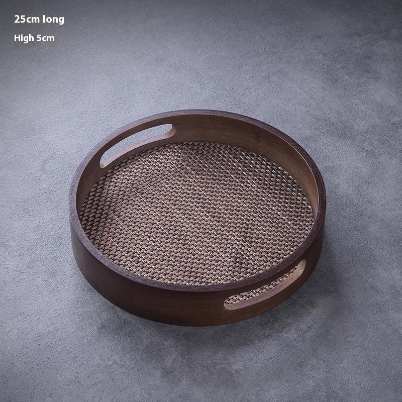 Tea Tray Tea Set Tea Cup Home Living Room Fruit Dim Sum Round Dry Soak Tray Bamboo Tray Tea Ceremony Water Cup Tray