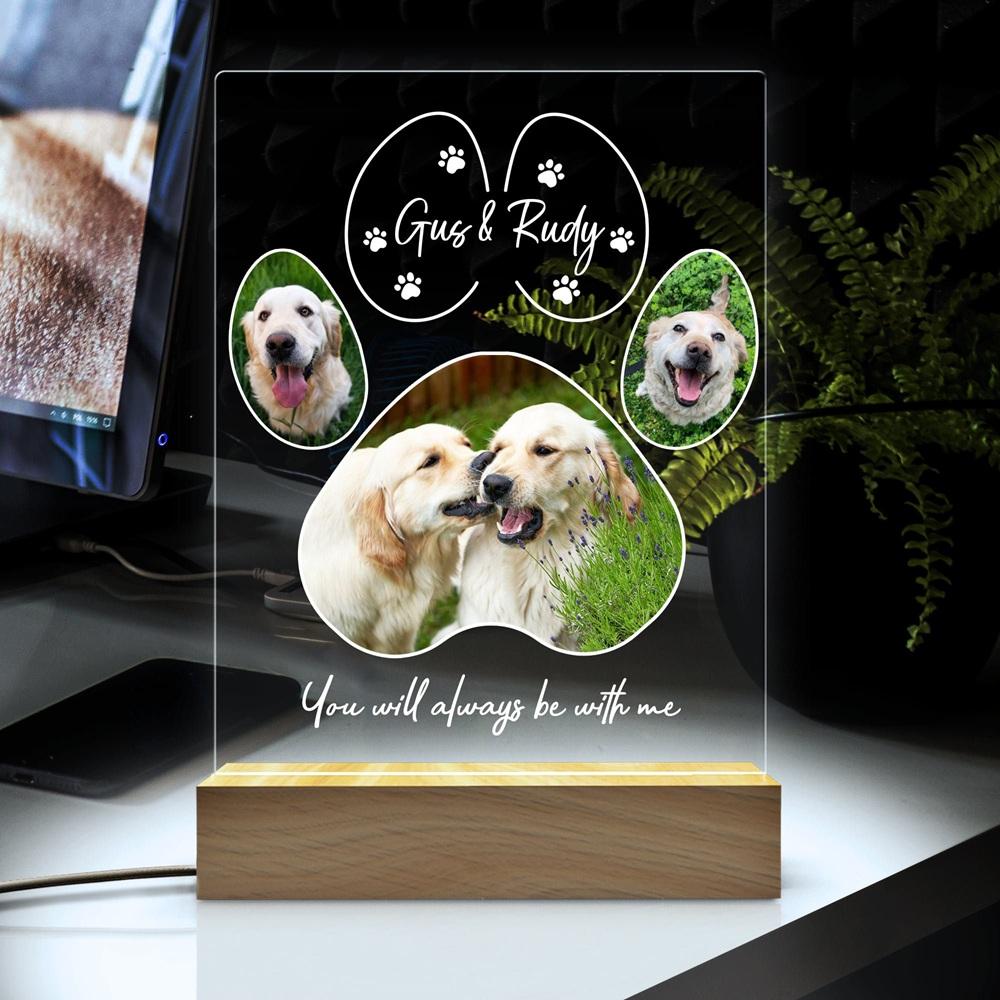 Personalized Acrylic Pet Portrait Luminary Glowing Ornament Customizable with Pet Picture Word Gift for Pet Parents Enthusiasts