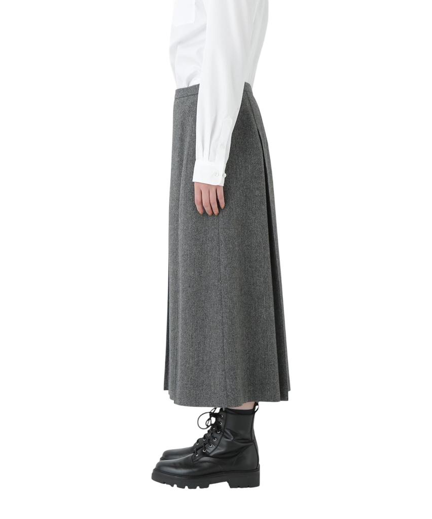 Human Woman Pleated Skirt S (Herringbone Tweed) / Women's / 077-5220100 021_Charcoal