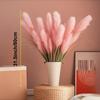 1pc 5 Heads Large Realistic Pink Artificial Foxtail Grass Plants, 31.5inch Tall with Pink Reed Flowers and Green Foliage Bushes - Indoor/Outdoor Use