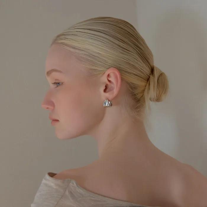 Soft dome hoop earrings