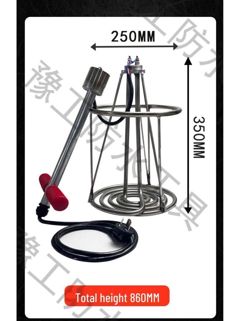 Heat-Resistant Asphalt Heater Rod with Thick Rubber Coating, Heightening Feature & Stainless Steel Red Handle