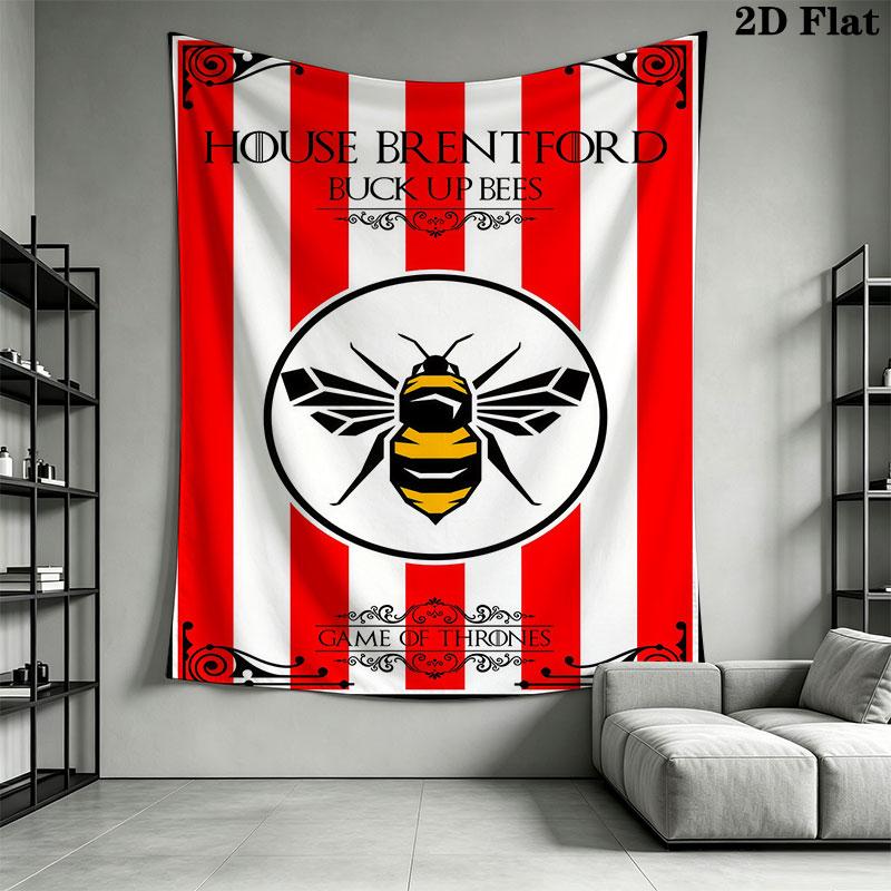 Brentford F.C Wall Hanging Printed Fabric Blanket Decorative Tapestries for Bedroom Living Room Home Decor