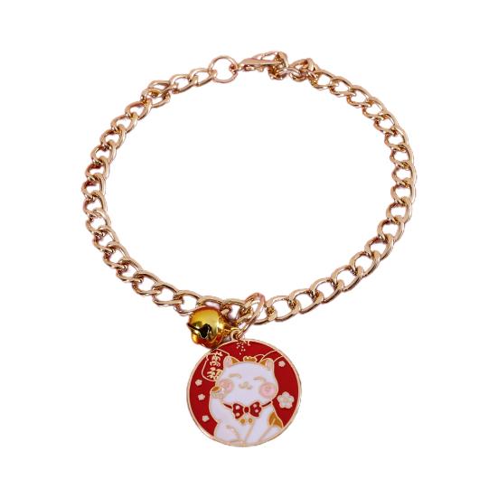 

Ожерелье с изображением кошки, привлекательный праздничный кулон, новогодний узор с кроликом, ошейник-цепочка для кошки и собаки M